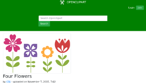 openclipart圖庫：Four Flowers-資源代表圖