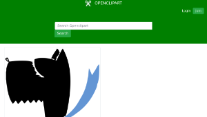 openclipart圖庫：Dog Silhouette With Blue Ribbon