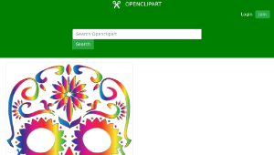 openclipart圖庫：Rainbow Sugar Skull Silhouette No Background-資源代表圖