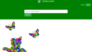 openclipart圖庫：Prismatic Low Poly Kitten Playing With Butterflies-資源代表圖