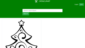 openclipart圖庫：Abstract Christmas Tree Line Art 2縮圖