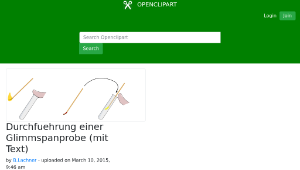 openclipart圖庫：Durchfuehrung einer Glimmspanprobe (mit Text)縮圖