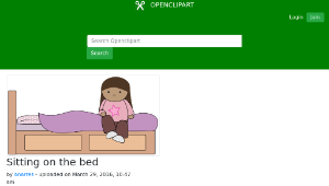 openclipart圖庫：Sitting on the bed縮圖