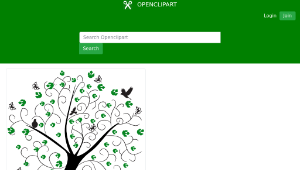 openclipart圖庫：Abstract Tree And Butterflies-資源代表圖