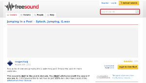 Freesound聲音庫：Splash, Jumping, G.wav縮圖