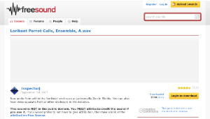 Freesound聲音庫：Lorikeet Parrot Calls, Ensemble, A.wav縮圖