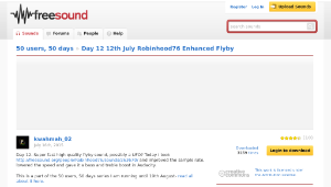 Freesound聲音庫：Day 12 12th July Robinhood76 Enhanced Flyby
