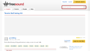 Freesound聲音庫：Tennis Ball being hit縮圖