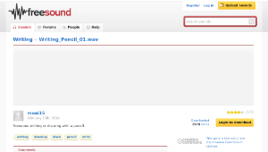 Freesound聲音庫：Writing_Pencil_01.wav