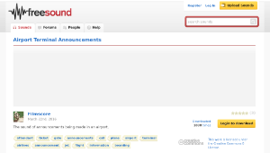 Freesound聲音庫：Airport Terminal Announcements