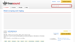 Freesound聲音庫：Metal scraping and ringing