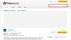 Freesound聲音庫：Axe Impact 1