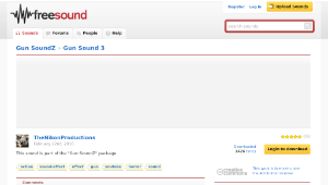 Freesound聲音庫：Gun Sound 3