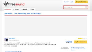 Freesound聲音庫：Cat -meowing and scratching縮圖