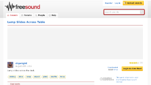 Freesound聲音庫：Lamp Slides Across Table
