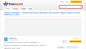 Freesound聲音庫：Sumusireeni, laiva / Big boat in the harbour, foghorn signal at some distance 3x, siren-資源代表圖