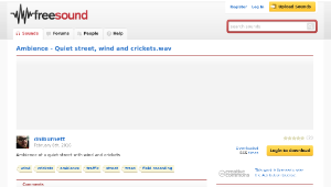 Freesound聲音庫：Ambience - Quiet street, wind and crickets.wav縮圖