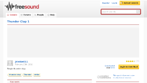Freesound聲音庫：Thunder Clap 1