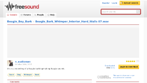 Freesound聲音庫：Beagle_Bark_Whimper_Interior_Hard_Walls 07.wav縮圖