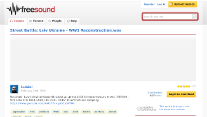 Freesound聲音庫：Street Battle: Lviv Ukraine - WW1 Reconstruction.wav-資源代表圖
