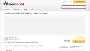 Freesound聲音庫：Count down and drive away car rally gravel.wav-資源代表圖