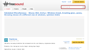 Freesound聲音庫：Ikkuna rikki, kivitys / Windows break, breaking glass, panes, throwing stones of a different size at縮圖