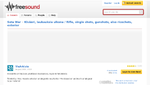 Freesound聲音庫：Kivääri, laukauksia ulkona / Rifle, single shots, gunshots, also ricochets, exterior-資源代表圖