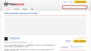Freesound聲音庫：Metal dumpster opening and closing