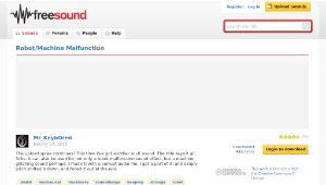 Freesound聲音庫：Robot/Machine Malfunction