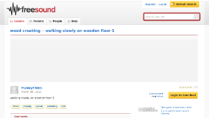 Freesound聲音庫：walking slowly on wooden floor 1