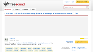 Freesound聲音庫：Theatrical whale song [remix of excerpt of Freesound #338882].flac