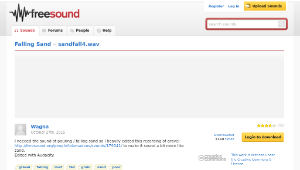 Freesound聲音庫：sandfall4.wav