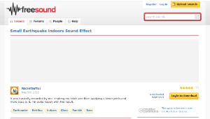 Freesound聲音庫：Small Earthquake Indoors Sound Effect