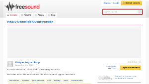 Freesound聲音庫：Heavy Demolition/Construction 