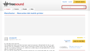 Freesound聲音庫：Mancunian dot matrix printer