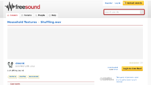 Freesound聲音庫：Shuffling.wav