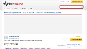 Freesound聲音庫：Car FLICKER - Constant car Flickering (SFX)