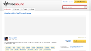 Freesound聲音庫：Medium City Traffic Ambience