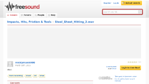 Freesound聲音庫：Steel_Sheet_Hitting_2.wav