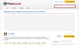 Freesound聲音庫：Neighborhood Compost and Moving Trucks Ambience縮圖