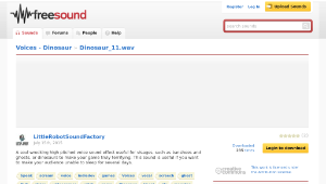 Freesound聲音庫：Dinosaur_11.wav