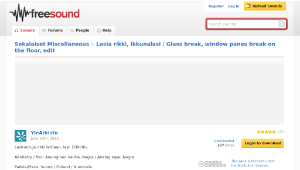 Freesound聲音庫：Lasia rikki, ikkunalasi / Glass break, window panes break on the floor, edit-資源代表圖