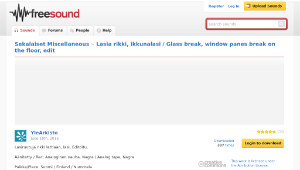 Freesound聲音庫：Lasia rikki, ikkunalasi / Glass break, window panes break on the floor, edit