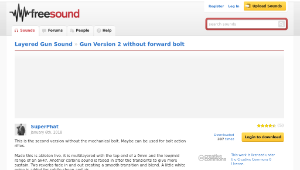 Freesound聲音庫：Gun Version 2 without forward bolt