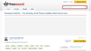 Freesound聲音庫：Car_Driveby_Ford Fiesta_Puddles-Mud-Gravel.wav