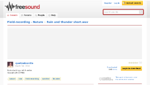 Freesound聲音庫：Rain and thunder short.wav縮圖