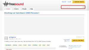 Freesound聲音庫：Shutting car hatchback (2003 Forester)-資源代表圖