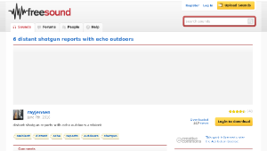 Freesound聲音庫：6 distant shotgun reports with echo outdoors-資源代表圖