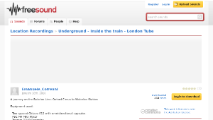Freesound聲音庫：Underground - Inside the train - London Tube