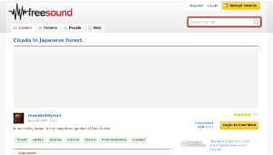 Freesound聲音庫：Cicada in Japanese forest.